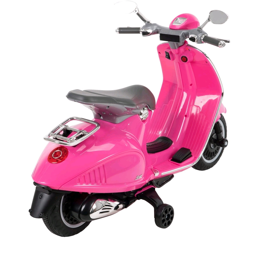 6V Vespa Ride-On Electric Scooter for Kids, Pink