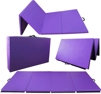 2-inch Thick Tri-Fold Folding Exercise Mat with Carrying Handles (Various Colors)