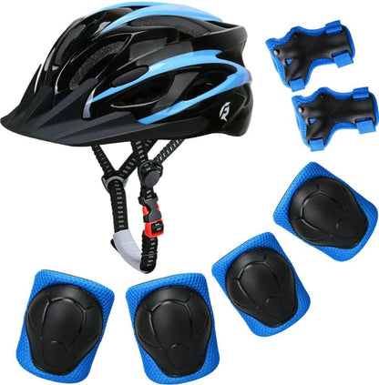 7 Piece Helmet, Knee and Elbow Pads and Wrist Guards