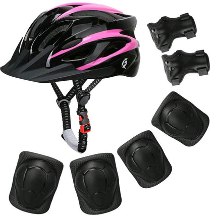 7 Piece Helmet, Knee and Elbow Pads and Wrist Guards