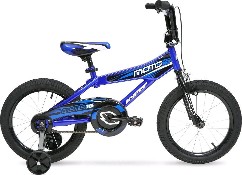 16-Inch Hyper MX16 Boys Blue Bike with Training Wheels