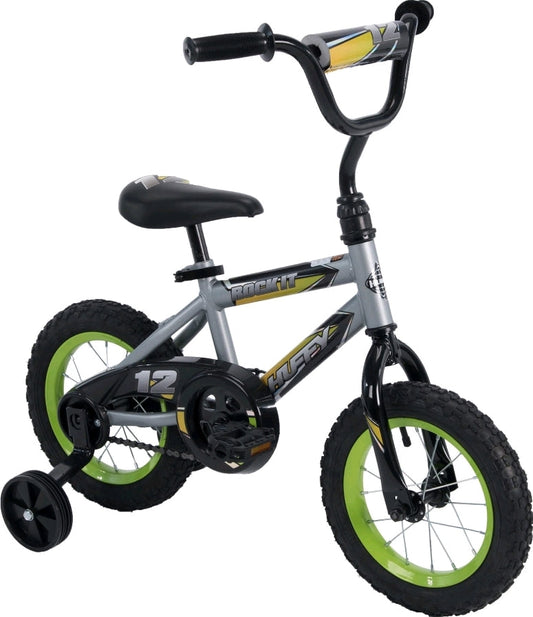 12-Inch Rock It Boys Bike, Silver Matte/Lime