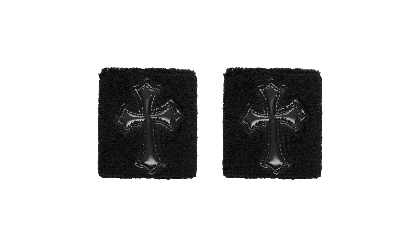 Big Cross Sweatband Set "Black - Set of 2"