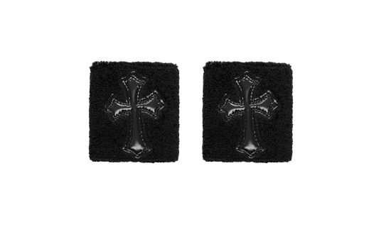 Big Cross Sweatband Set "Black - Set of 2"
