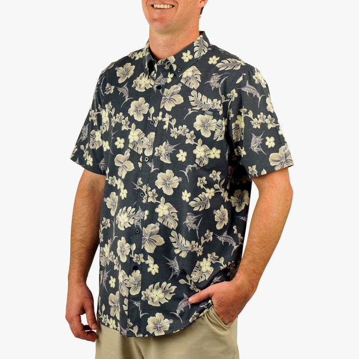 Aftco Men's Boatbar Short Sleeve Shirt in Black