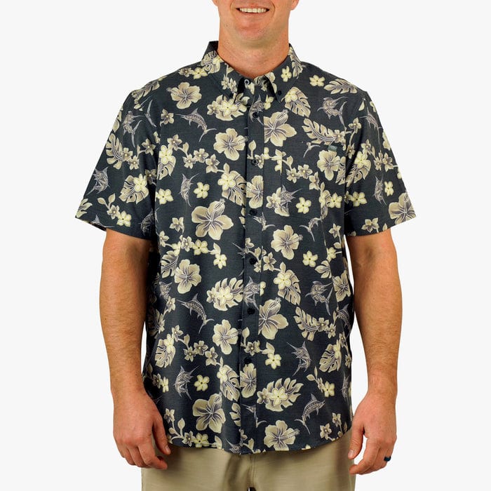 Aftco Men's Boatbar Short Sleeve Shirt in Black