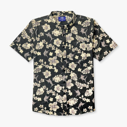 Aftco Men's Boatbar Short Sleeve Shirt in Black