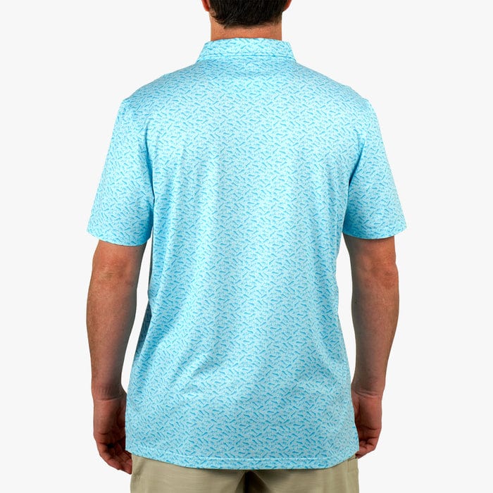 Aftco Men's Cypress Printed Short Sleeve Polo in Splish Splash