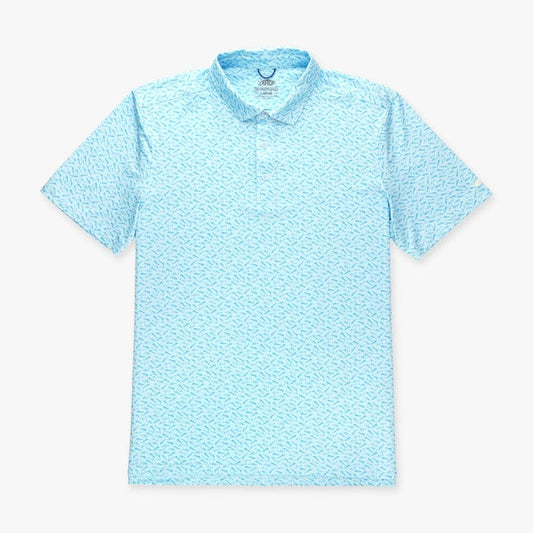 Aftco Men's Cypress Printed Short Sleeve Polo in Splish Splash