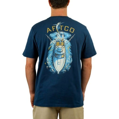 Aftco Top View Short Sleeve Shirt in Naval