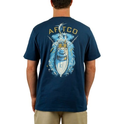 Aftco Top View Short Sleeve Shirt in Naval