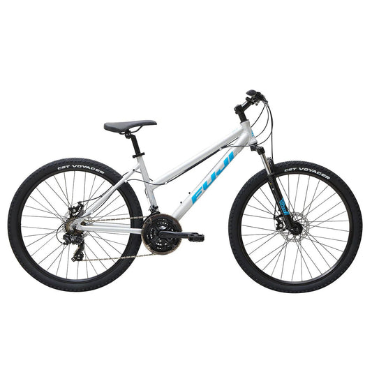 FUJI Adventure 27.5, 2021, Silver w/ Blue Letters, Step Thru, X-Small, Small, Medium, Large