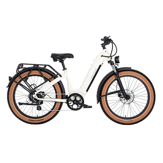 AIMA Big Sur 26" Fat Tire E-Bike, Ivory White, Medium