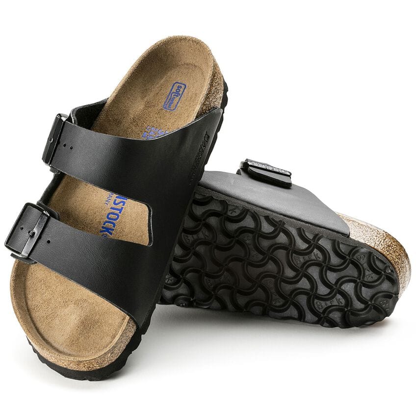 Birkenstock Women's Arizona Soft Footbed Birko-Flor in Black