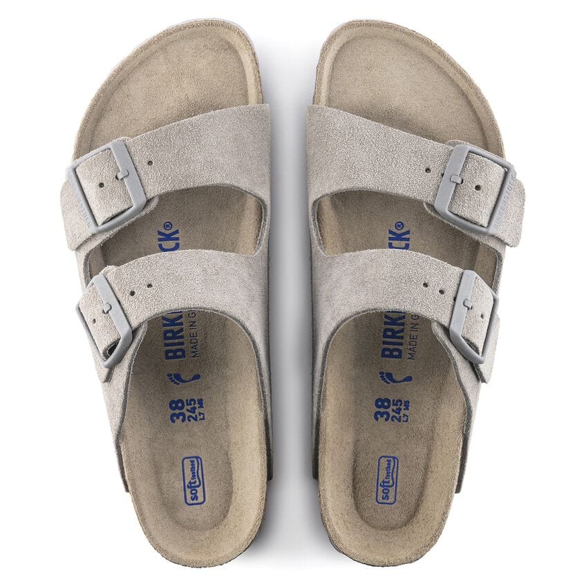 Birkenstock Women's Arizona Soft Footbed Suede in Stone Coin