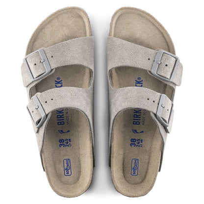 Birkenstock Women's Arizona Soft Footbed Suede in Stone Coin