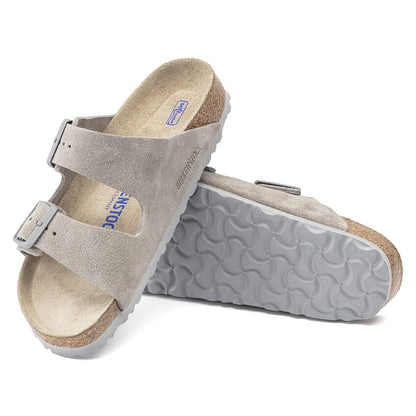 Birkenstock Women's Arizona Soft Footbed Suede in Stone Coin