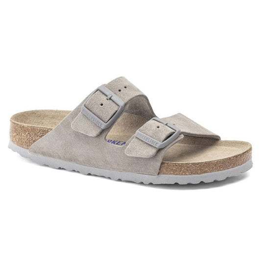 Birkenstock Women's Arizona Soft Footbed Suede in Stone Coin