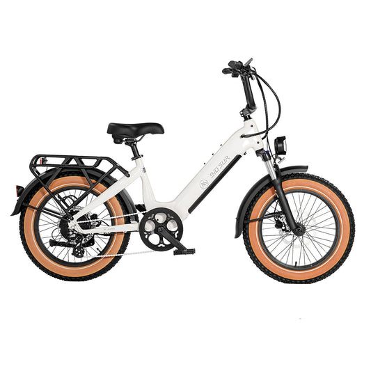 AIMA Big Sur Sport 20" Wheel Step Thru E-Bike, Ivory White