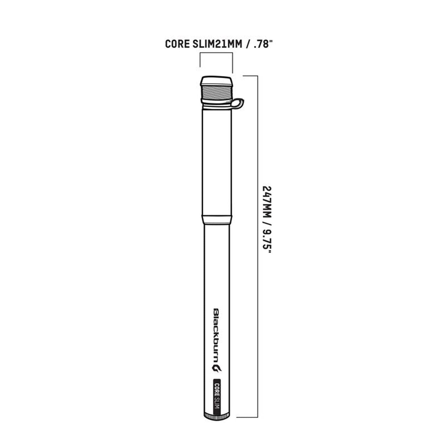 Blackburn Hand Pump, Mini Frame Pump, Silver, Core Slim