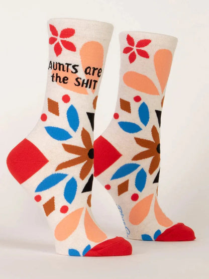 Blue Q Aunts Are The S**t Crew Socks - Women's