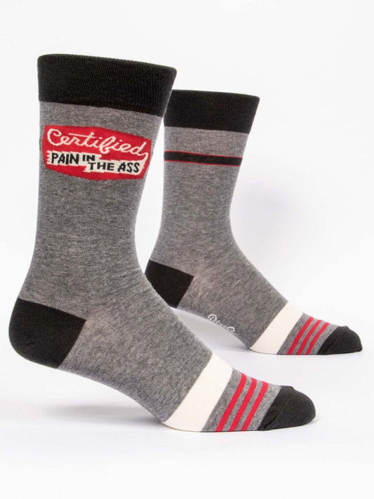 Blue Q "Certified Pain in the A**" Crew Socks - Men's