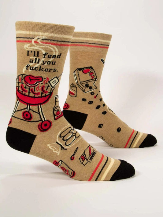 Blue Q I'll Feed All You F**kers Crew Socks - Men's