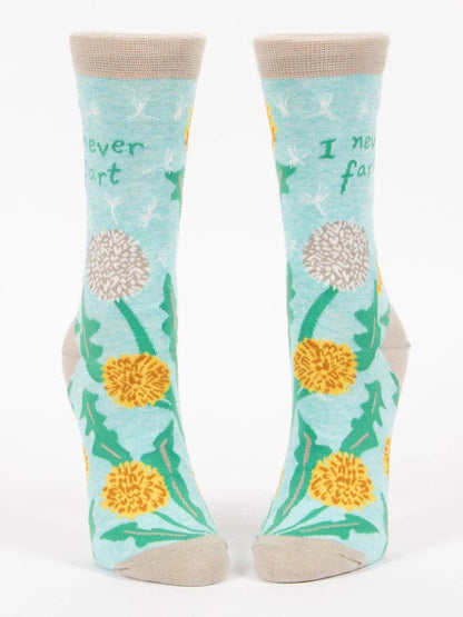 Blue Q "I Never Fart" Crew Socks - Women's