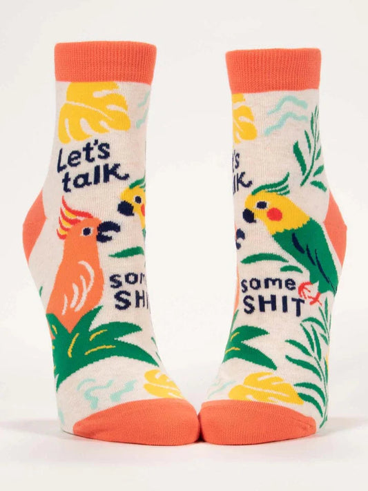 Blue Q Let's Talk Some S**t Crew Socks - Women's