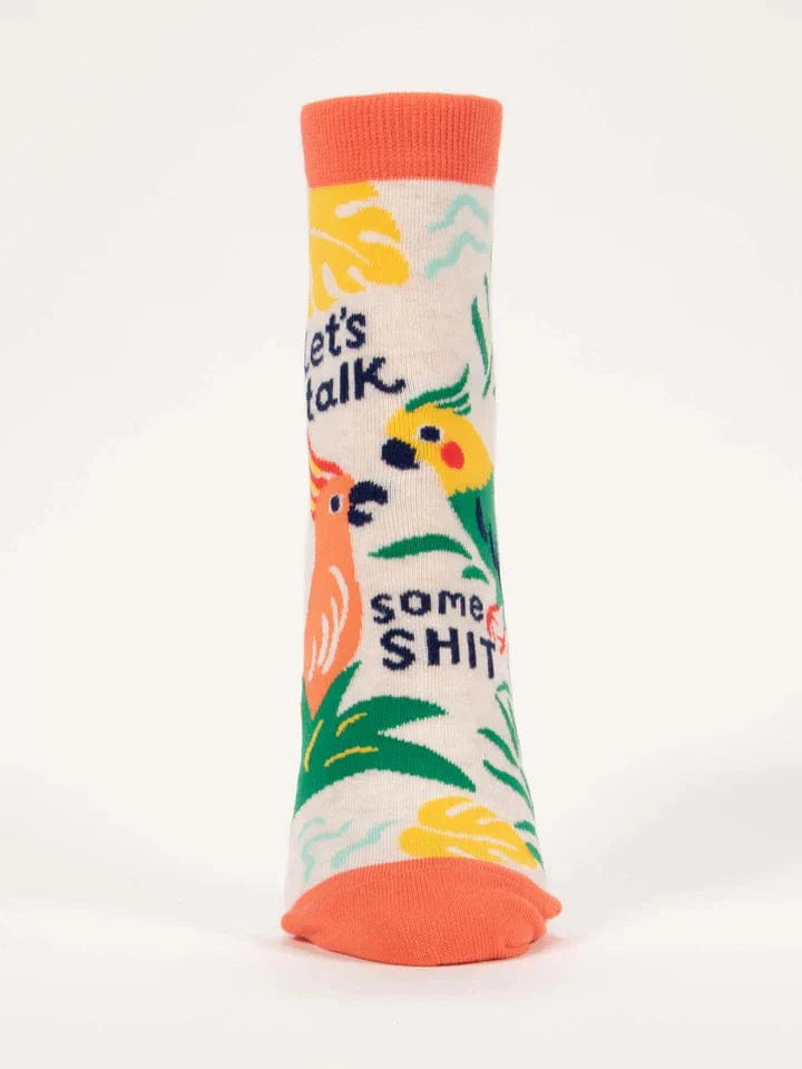 Blue Q Let's Talk Some S**t Crew Socks - Women's