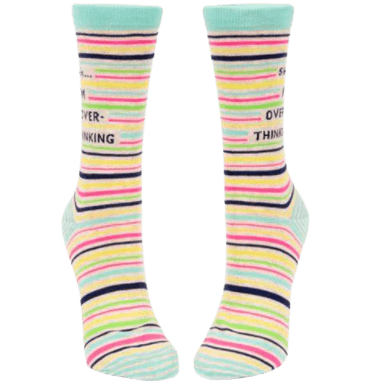 Blue Q "Shhh I'm Overthinking" Crew Socks - Women's