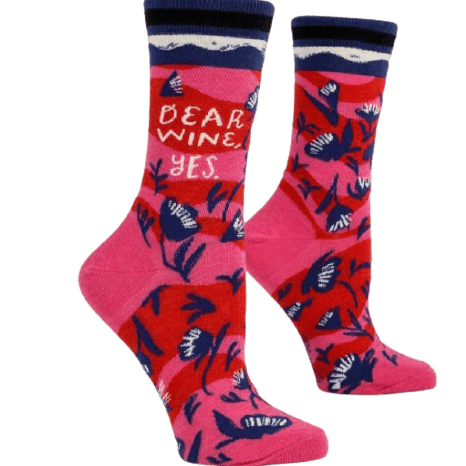 Blue Q "Dear Wine" Crew Socks - Women's