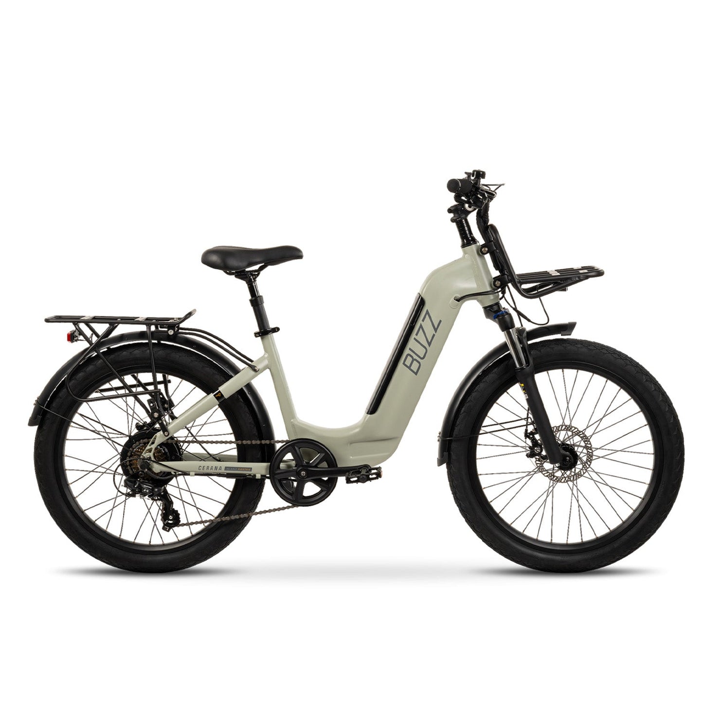 Buzz Cerana 2ST Commuter eBike, 24" Tire, Low Step, Dusted Moss Green