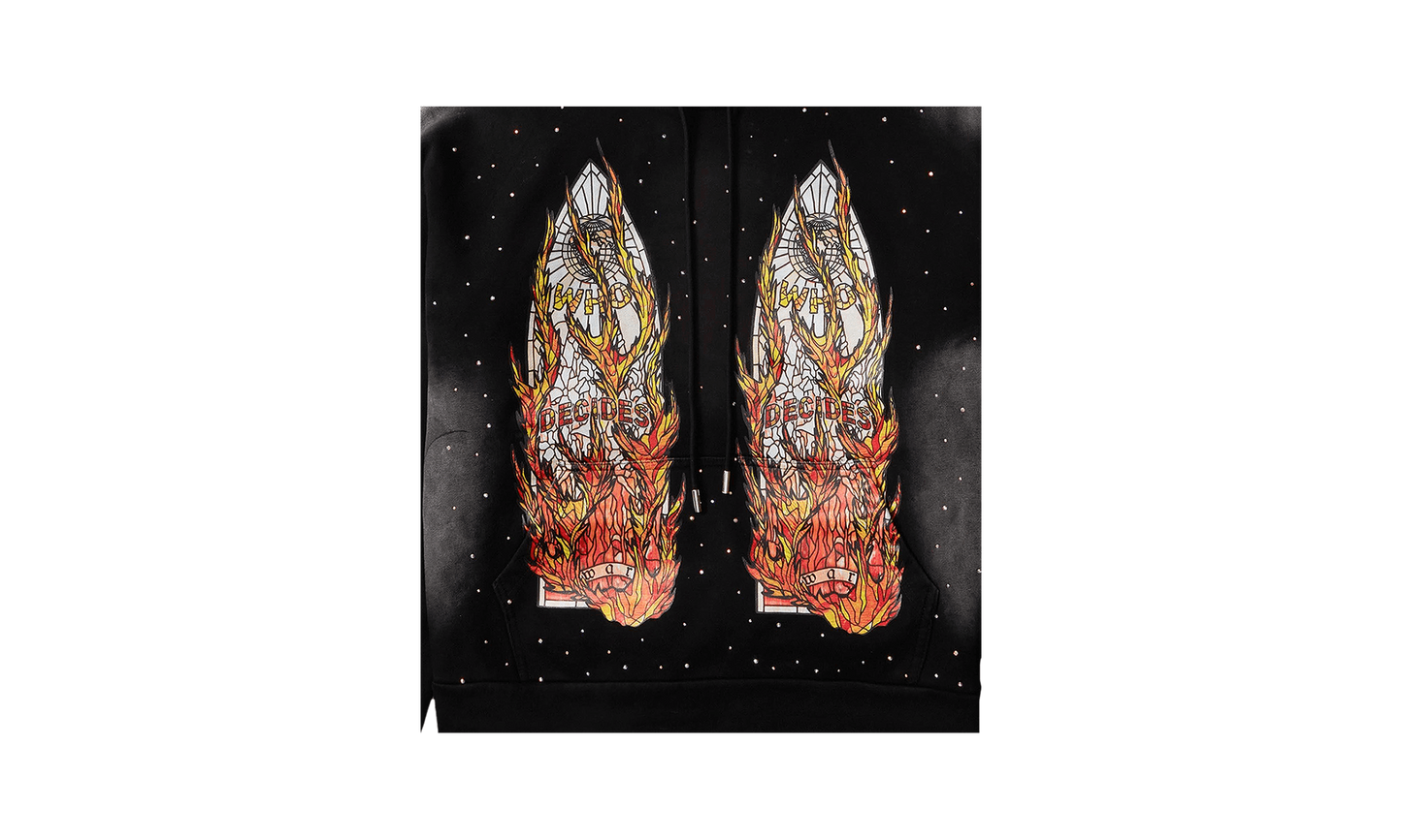 Flames Glass Hoodie "Coal"