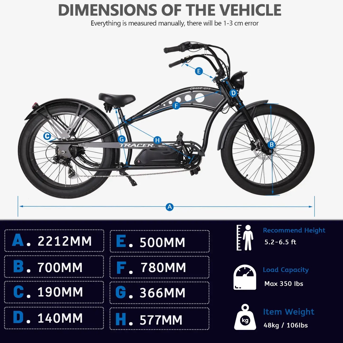 Chico GT7 750W Stretch Cruiser Ebike