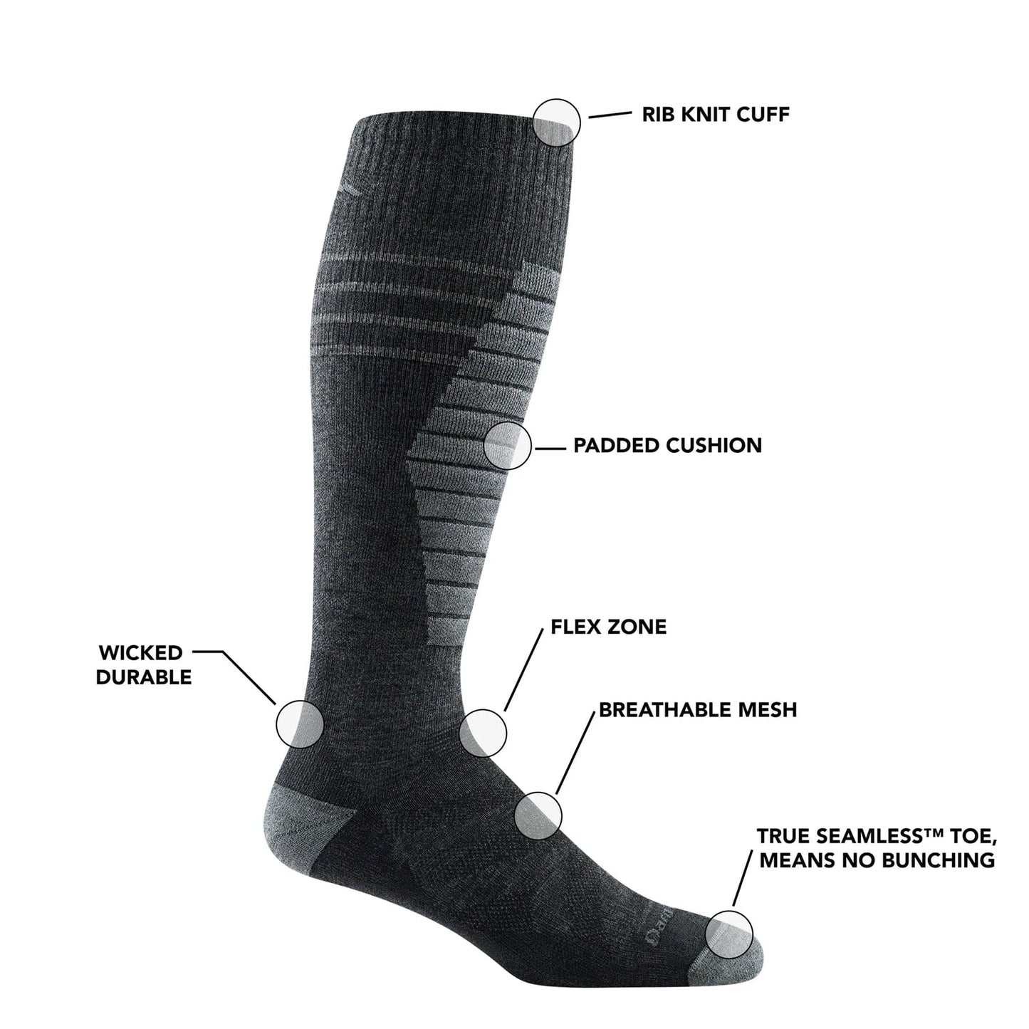 Darn Tough Edge Over-the-Calf Midweight Snow Sock - Men's