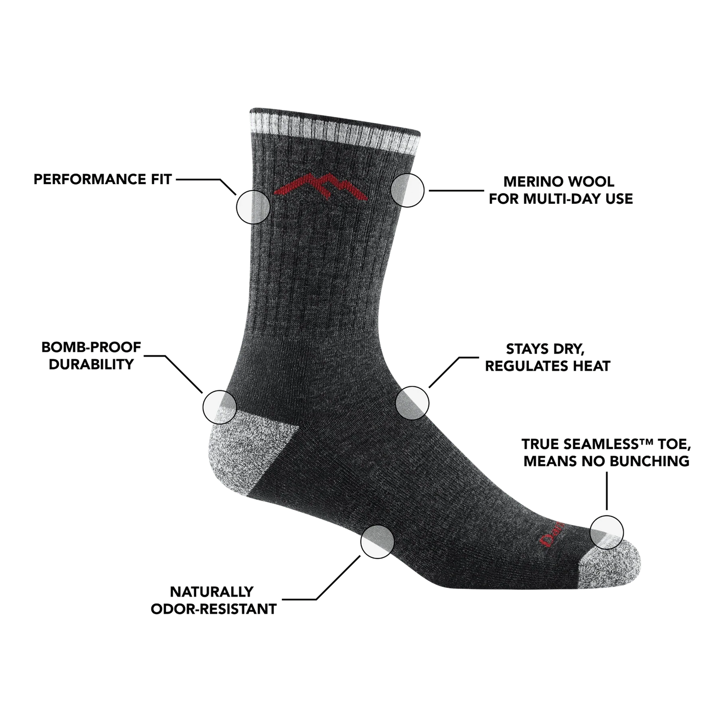 Darn Tough Hiker Micro Crew Cushion Sock - Men's