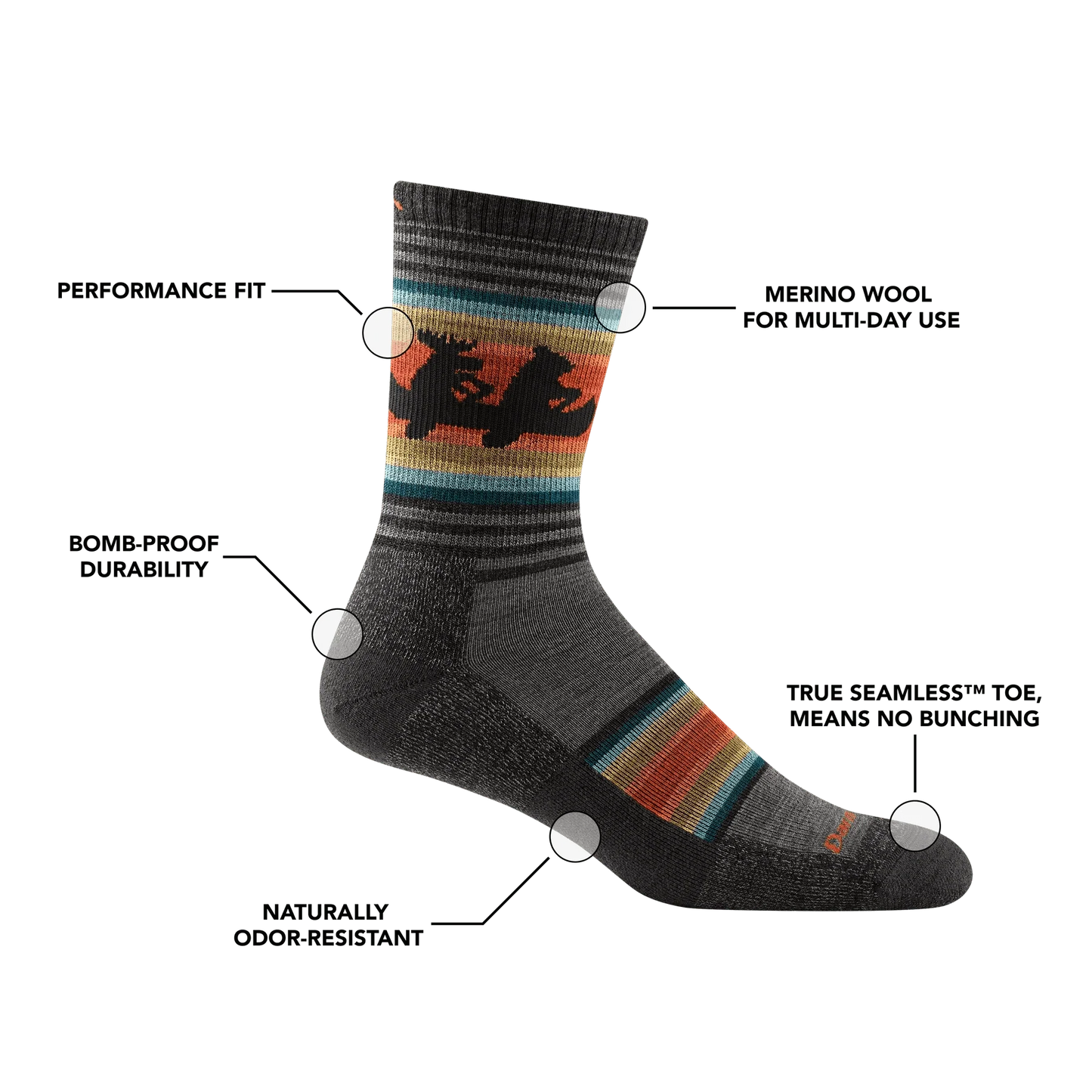 Darn Tough Willoughby Micro Crew Lightweight Hiking Sock - Men's