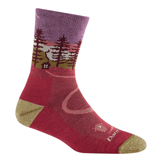 Darn Tough Women's Northwoods Micro Crew Mid Cush in Cranberry