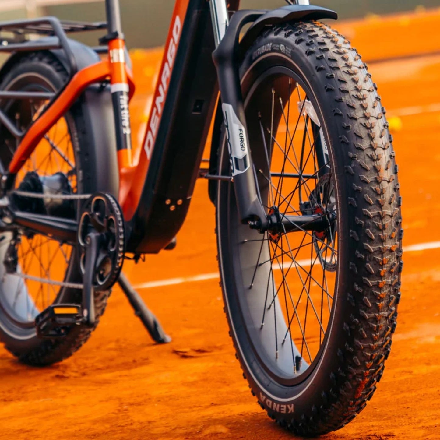 Denago Fat Model 2 Low Step EBIKE, 750 Watt 48V 19.2 AH, Fat Tire, Dark Orange
