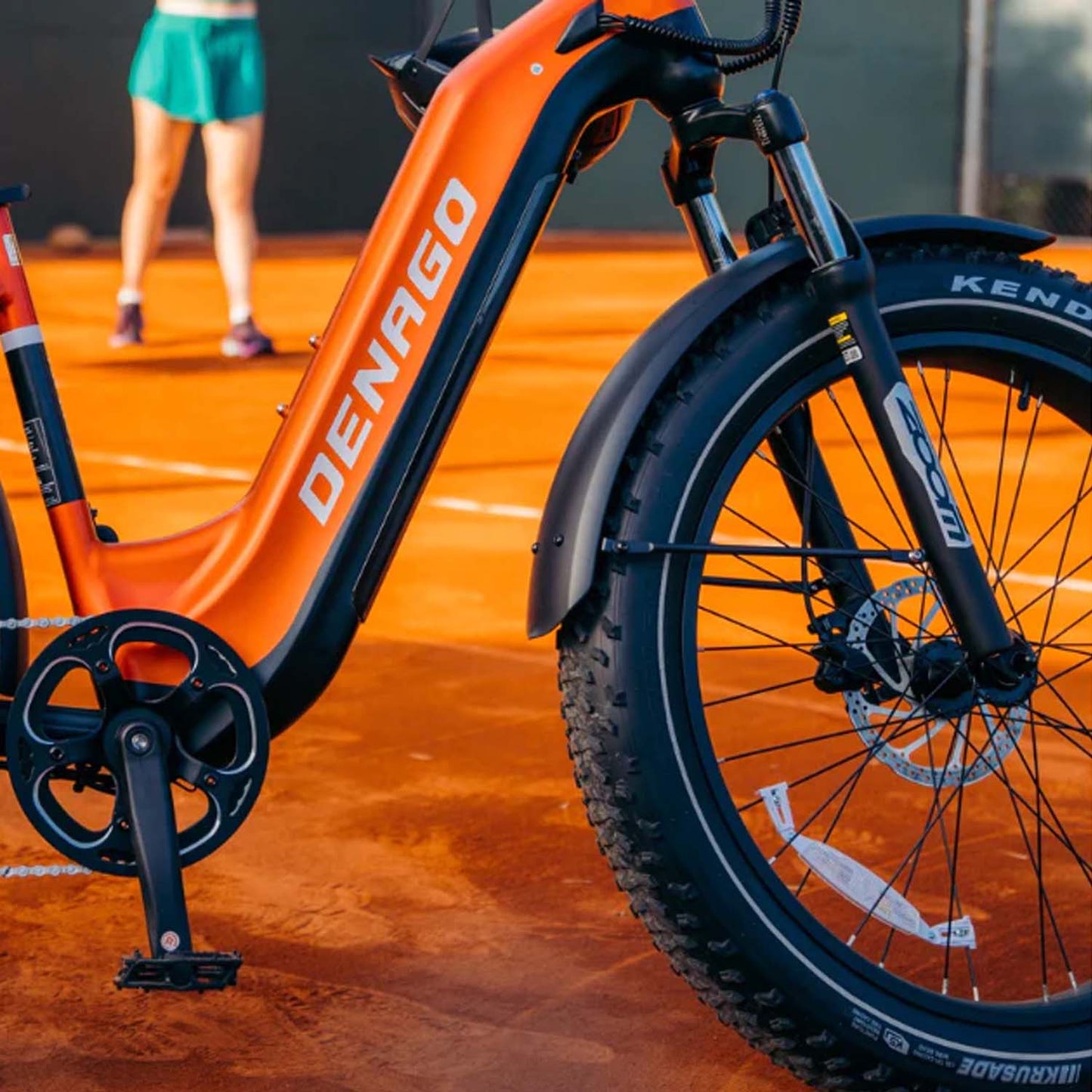 Denago Fat Model 2 Low Step EBIKE, 750 Watt 48V 19.2 AH, Fat Tire, Dark Orange