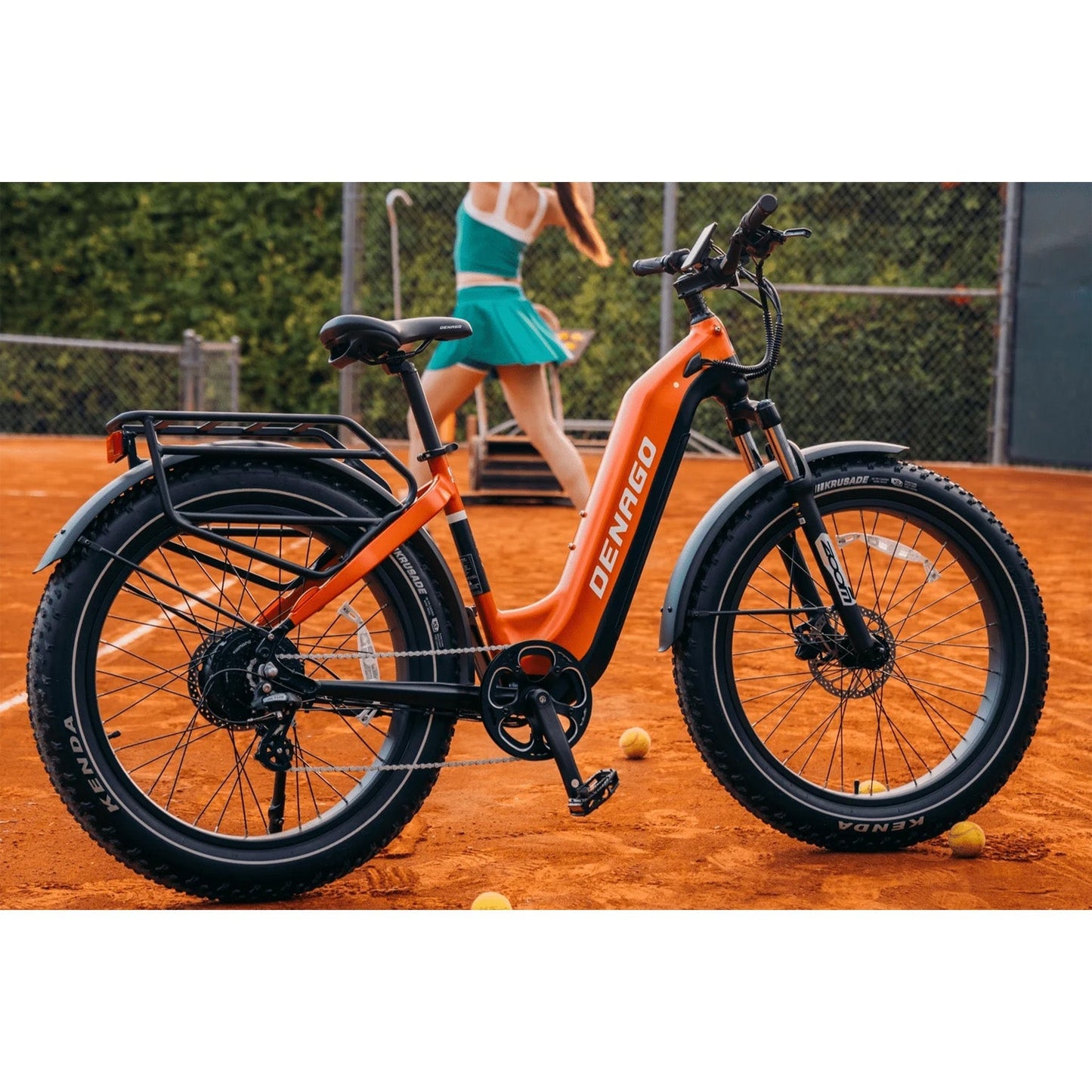 Denago Fat Model 2 Low Step EBIKE, 750 Watt 48V 19.2 AH, Fat Tire, Dark Orange