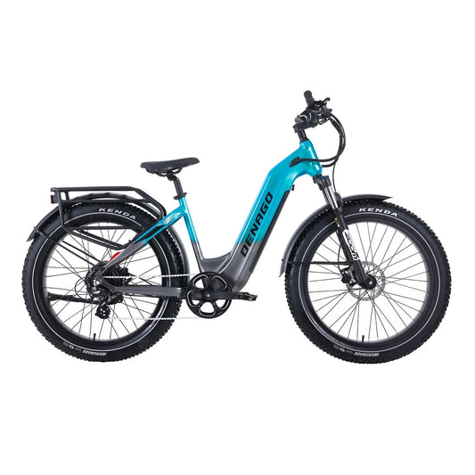 Denago Fat Model 2 Low Step EBIKE, 750 Watt 48V 19.2 AH, Fat Tire, Teal