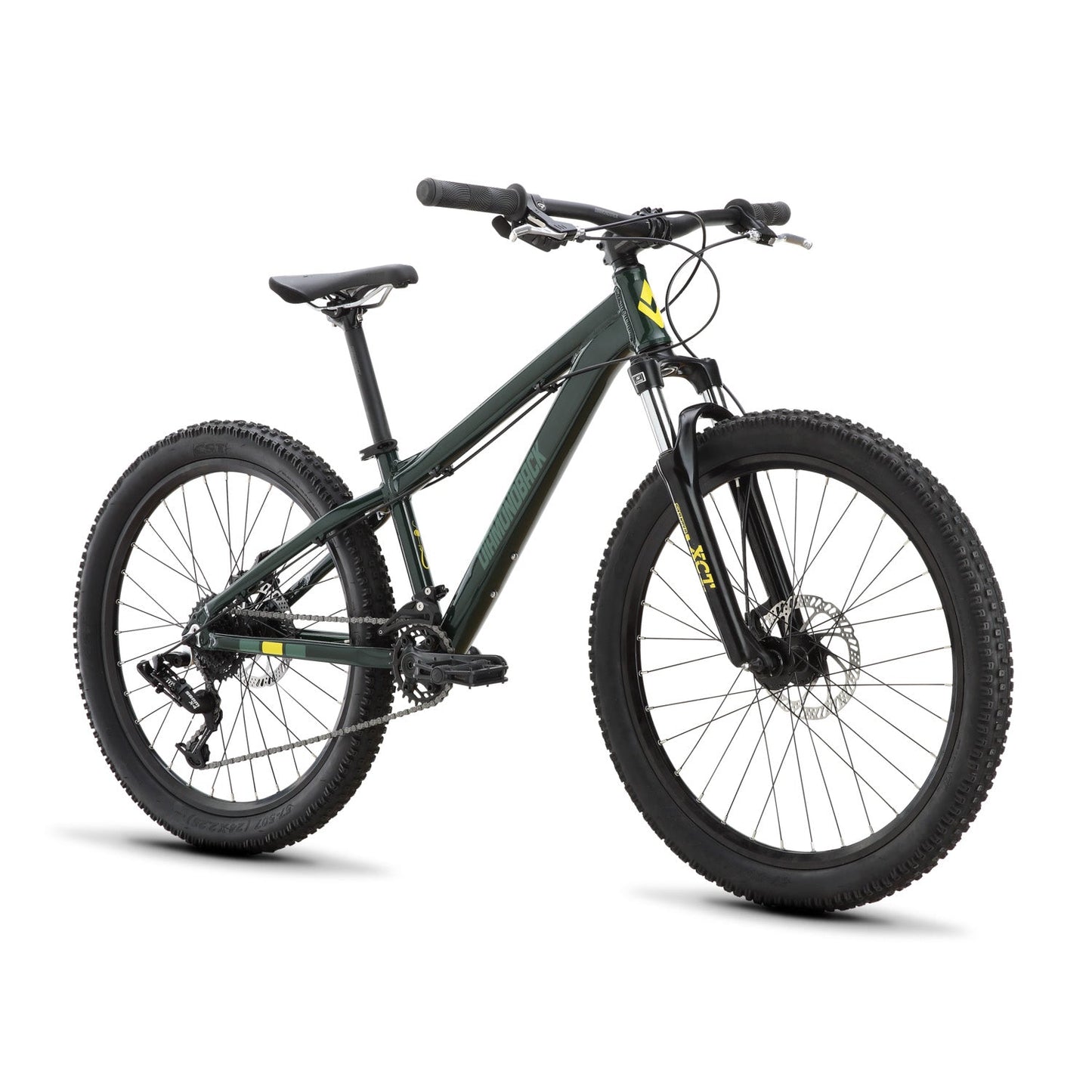 Diamondback Line 24" Youth Mountain Bike, Dark Green, Sram 8 Speed