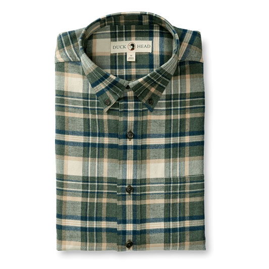 Duck Head Cotton Flannel Sport Shirt Stoker Plaid - Men's