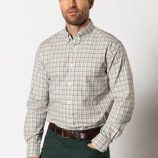 Duck Head Long Sleeve Cotton Twill Sport Shirt Cooper in Lake Blue