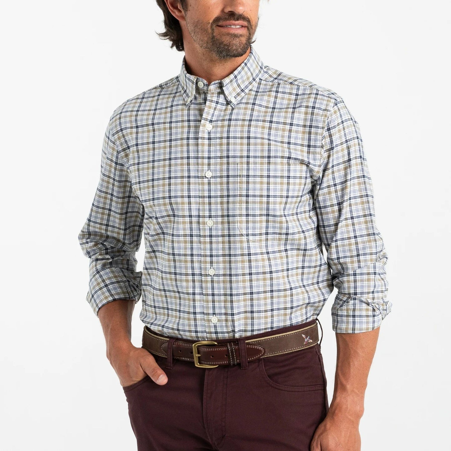 Duck Head Longsleeve Cotton Oxford Russel Plaid - Men's