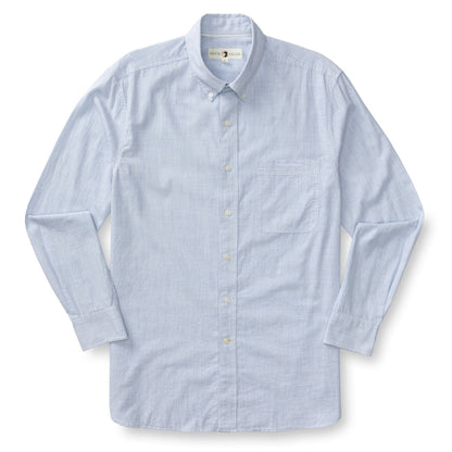 Duck Head Men's Long Sleeve Cotton Slub Sport Shirt in Light Blue