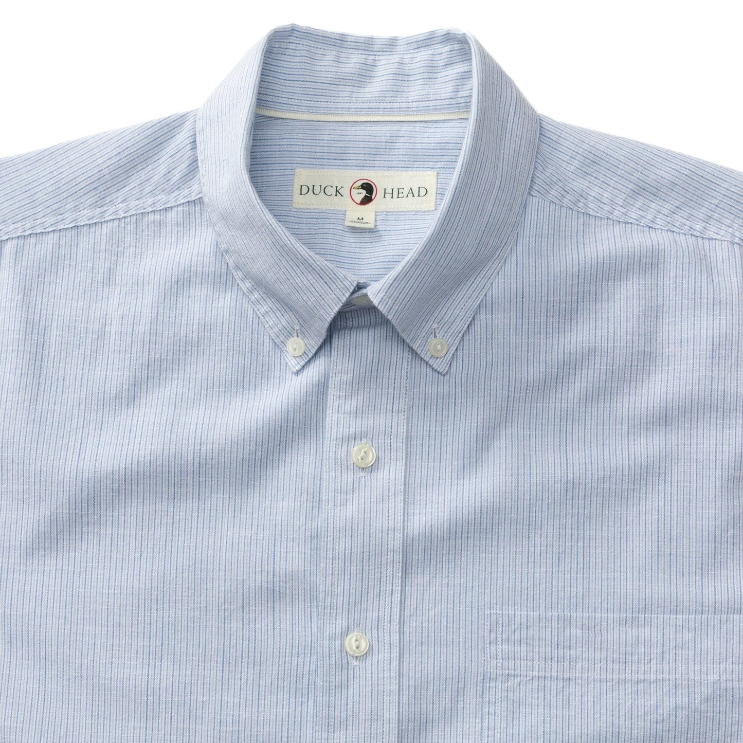 Duck Head Men's Long Sleeve Cotton Slub Sport Shirt in Light Blue