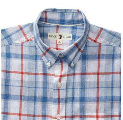 Duck Head Men's Long Sleeve Cotton Sport Shirt in Light Blue
